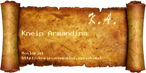Kneip Armandina névjegykártya